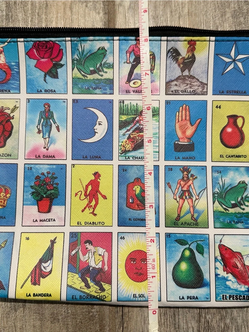 Lotería Card Print Wristlet Pouch in Multicolor